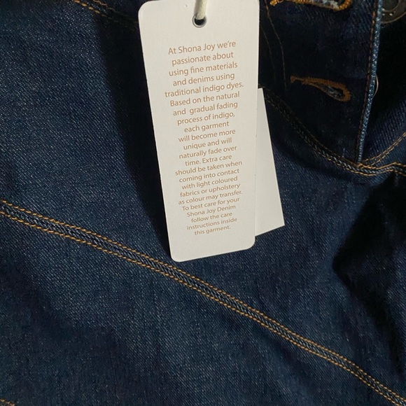 Brand New Shona Joy denim geometric skirt sz 4 nwt - Picture 3 of 5